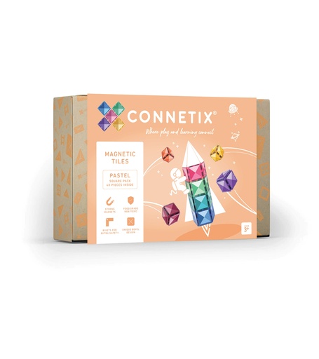 [20255] CONNETIX Pastel Square Pack - 40 Pieces