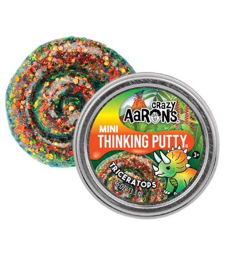 [20439] Mini Triceratops - 2" Thinking Putty Tin