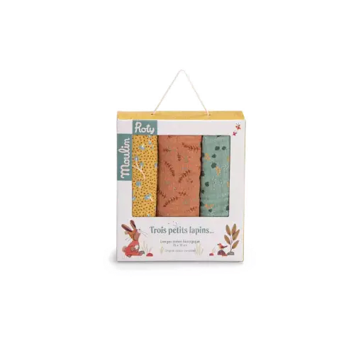 [21287] Muslin Squares x 3 - Moulin Roty   