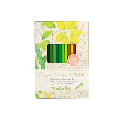 [21363] 12 NATURE Colouring Pencils and Cards 