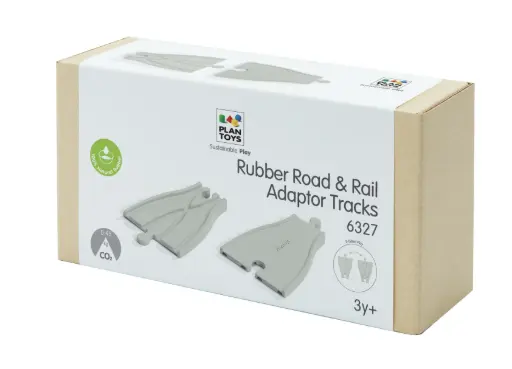 [21401] Rubber Road and Rail Adaptor Tracks - Plan Toys