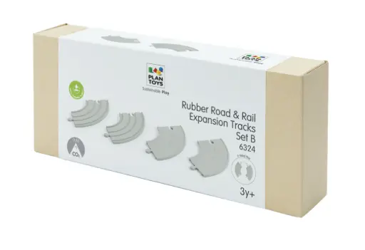 [21403] Rubber Road and Rail Extension Tracks B- Plan Toys 